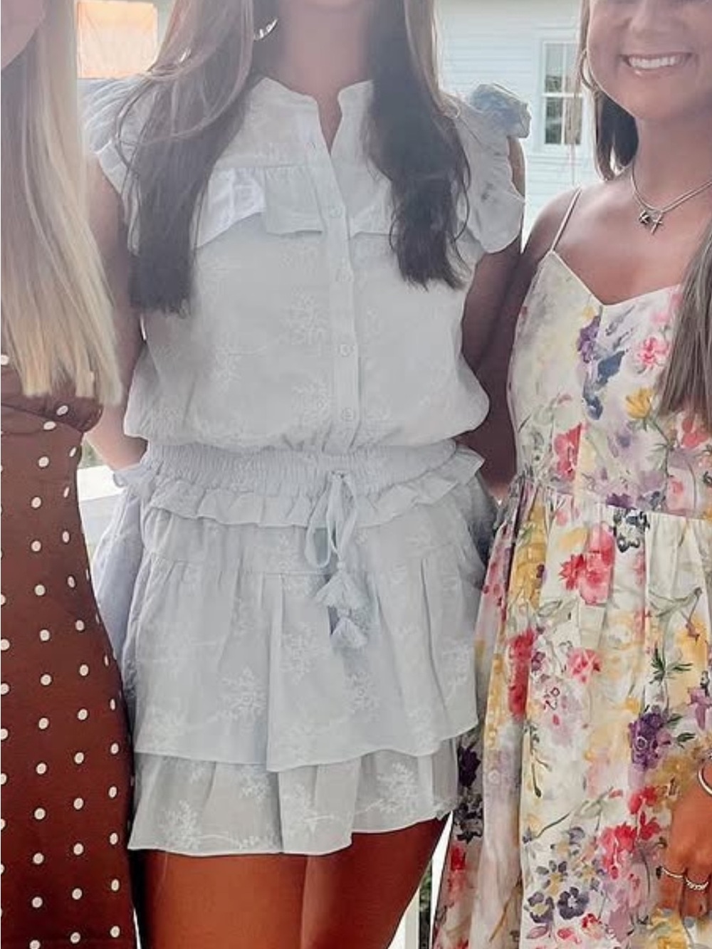 Day + Moon Light Blue Ruffle Button-Up Dress